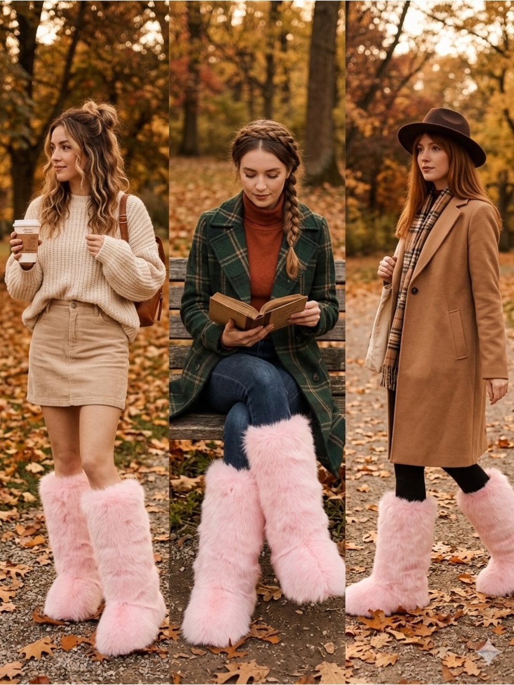 AUTHENTIC Arctic Fox Fur 50cm Tall Boots Size 7.5 NWT Fall Drop in Baby Pink